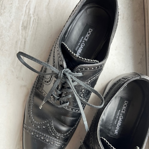 Vintage leather Dolce & Gabbana Oxfords (woman’s) - made in Italy - Picture 2 of 5